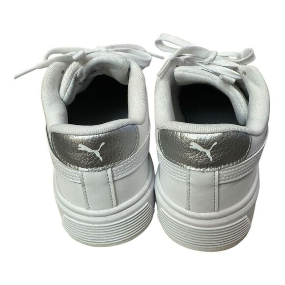 Puma Smash V3 Women's White Leather Platform Sneakers 9 - Picture 5 of 6